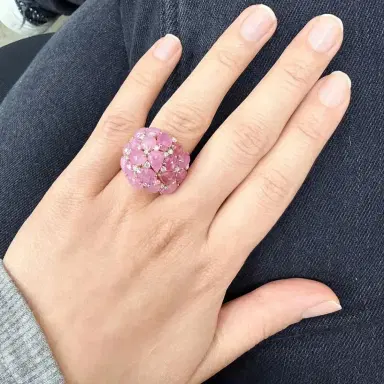 Giovanni Ferraris Giovanni Ferraris 18K Rose Gold Pink Sapphire & Diamond Cocktail Ring Sz. 7 by The Solist | Thumbnail 2 Giovanni Ferraris Giovanni Ferraris 18K Rose Gold Pink Sapphire & Diamond Cocktail Ring Sz. 7 by The Solist | Thumbnail 2