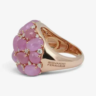 Giovanni Ferraris Giovanni Ferraris 18K Rose Gold Pink Sapphire & Diamond Cocktail Ring Sz. 7 by The Solist | Thumbnail 4 Giovanni Ferraris Giovanni Ferraris 18K Rose Gold Pink Sapphire & Diamond Cocktail Ring Sz. 7 by The Solist | Thumbnail 4