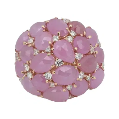 Giovanni Ferraris Giovanni Ferraris 18K Rose Gold Pink Sapphire & Diamond Cocktail Ring Sz. 7 by The Solist | Thumbnail 1 Giovanni Ferraris Giovanni Ferraris 18K Rose Gold Pink Sapphire & Diamond Cocktail Ring Sz. 7 by The Solist | Thumbnail 1