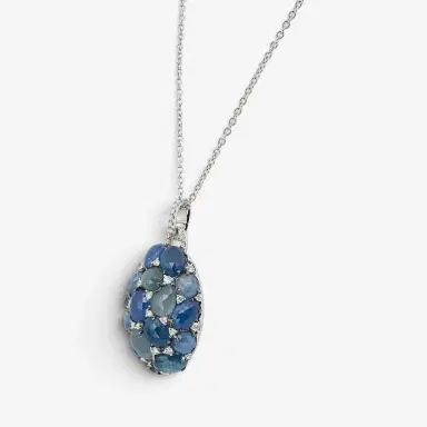 Giovanni Ferraris Giovanni Ferraris 18K White Gold Diamond & Icy Blue Sapphire Pendant Necklace by The Solist | Thumbnail 4 Giovanni Ferraris Giovanni Ferraris 18K White Gold Diamond & Icy Blue Sapphire Pendant Necklace by The Solist | Thumbnail 4