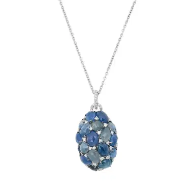 Giovanni Ferraris Giovanni Ferraris 18K White Gold Diamond & Icy Blue Sapphire Pendant Necklace by The Solist | Thumbnail 1 Giovanni Ferraris Giovanni Ferraris 18K White Gold Diamond & Icy Blue Sapphire Pendant Necklace by The Solist | Thumbnail 1
