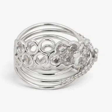 Giovanni Ferraris Giovanni Ferraris 18K White Gold Sapphire & Diamond Cocktail Ring Sz. 7 by The Solist | Thumbnail 4 Giovanni Ferraris Giovanni Ferraris 18K White Gold Sapphire & Diamond Cocktail Ring Sz. 7 by The Solist | Thumbnail 4