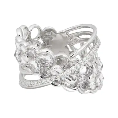Giovanni Ferraris Giovanni Ferraris 18K White Gold Sapphire & Diamond Cocktail Ring Sz. 7 by The Solist | Thumbnail 1 Giovanni Ferraris Giovanni Ferraris 18K White Gold Sapphire & Diamond Cocktail Ring Sz. 7 by The Solist | Thumbnail 1