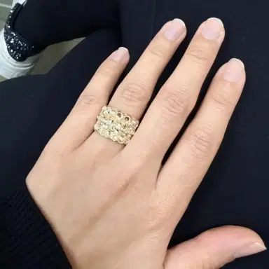 Giovanni Ferraris Giovanni Ferraris 18K Yellow Gold White Sapphire & Diamond Ring Sz. 7.25 by The Solist | Thumbnail 2 Giovanni Ferraris Giovanni Ferraris 18K Yellow Gold White Sapphire & Diamond Ring Sz. 7.25 by The Solist | Thumbnail 2
