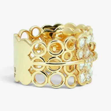 Giovanni Ferraris Giovanni Ferraris 18K Yellow Gold White Sapphire & Diamond Ring Sz. 7.25 by The Solist | Thumbnail 4 Giovanni Ferraris Giovanni Ferraris 18K Yellow Gold White Sapphire & Diamond Ring Sz. 7.25 by The Solist | Thumbnail 4