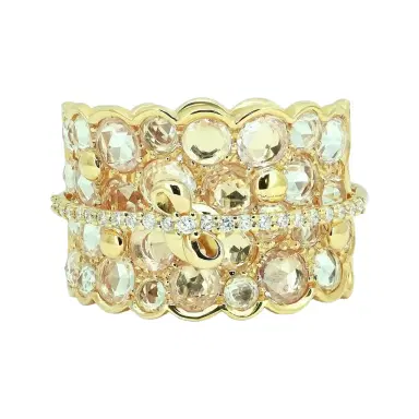 Giovanni Ferraris Giovanni Ferraris 18K Yellow Gold White Sapphire & Diamond Ring Sz. 7.25 by The Solist | Thumbnail 1 Giovanni Ferraris Giovanni Ferraris 18K Yellow Gold White Sapphire & Diamond Ring Sz. 7.25 by The Solist | Thumbnail 1