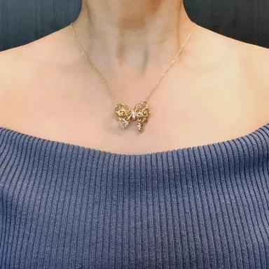 Giovanni Ferraris Giovanni Ferraris Filigree Bow 18K Yellow Gold Diamond Pendant Necklace by The Solist | Thumbnail 2 Giovanni Ferraris Giovanni Ferraris Filigree Bow 18K Yellow Gold Diamond Pendant Necklace by The Solist | Thumbnail 2
