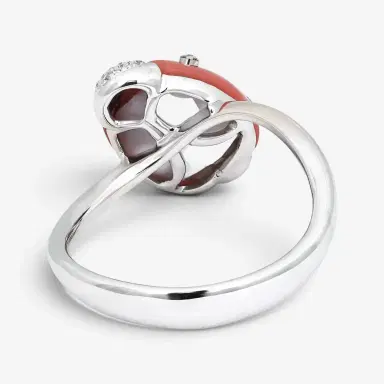 Giovanni Ferraris Giovanni Ferraris Ladybug 18K White Gold Coral & Diamond Ring Sz. 7.5 by The Solist | Thumbnail 5 Giovanni Ferraris Giovanni Ferraris Ladybug 18K White Gold Coral & Diamond Ring Sz. 7.5 by The Solist | Thumbnail 5
