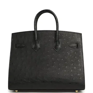 HERMÈS Hermes Birkin Sellier 25 Black Ostrich Gold Hardware | Thumbnail 3 HERMÈS Hermes Birkin Sellier 25 Black Ostrich Gold Hardware | Thumbnail 3