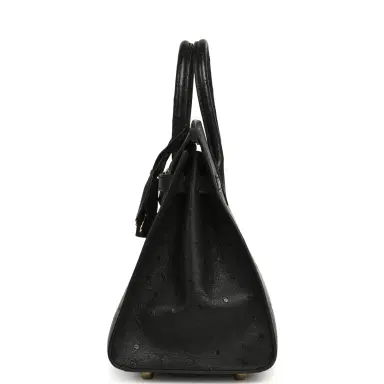 HERMÈS Hermes Birkin Sellier 25 Black Ostrich Gold Hardware | Thumbnail 4 HERMÈS Hermes Birkin Sellier 25 Black Ostrich Gold Hardware | Thumbnail 4