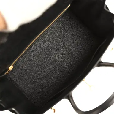 HERMÈS Hermes Birkin Sellier 25 Black Ostrich Gold Hardware | Thumbnail 9 HERMÈS Hermes Birkin Sellier 25 Black Ostrich Gold Hardware | Thumbnail 9