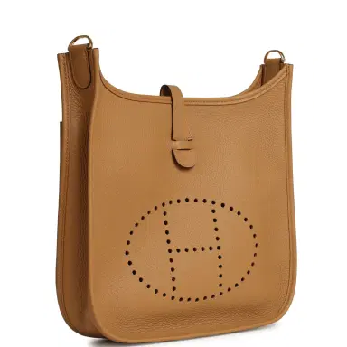 HERMÈS Hermes Evelyne III PM Biscuit Clemence Gold Hardware | Thumbnail 2 HERMÈS Hermes Evelyne III PM Biscuit Clemence Gold Hardware | Thumbnail 2