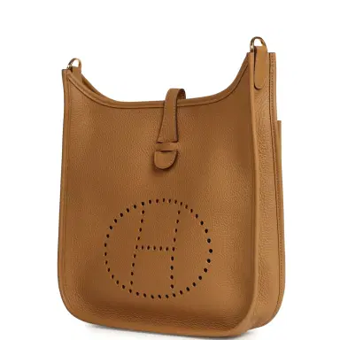 HERMÈS Hermes Evelyne III PM Biscuit Clemence Gold Hardware | Thumbnail 5 HERMÈS Hermes Evelyne III PM Biscuit Clemence Gold Hardware | Thumbnail 5