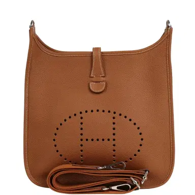 HERMÈS Hermes Evelyne III PM Gold Clemence Palladium Hardware | Thumbnail 1 HERMÈS Hermes Evelyne III PM Gold Clemence Palladium Hardware | Thumbnail 1