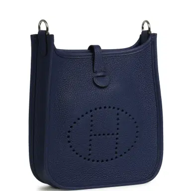 HERMÈS Hermes Evelyne TPM Bleu Saphir Clemence Palladium Hardware | Thumbnail 2 HERMÈS Hermes Evelyne TPM Bleu Saphir Clemence Palladium Hardware | Thumbnail 2