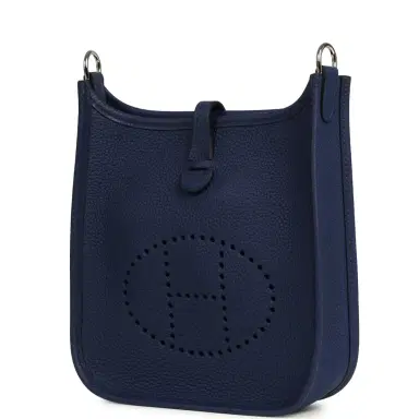 HERMÈS Hermes Evelyne TPM Bleu Saphir Clemence Palladium Hardware | Thumbnail 5 HERMÈS Hermes Evelyne TPM Bleu Saphir Clemence Palladium Hardware | Thumbnail 5