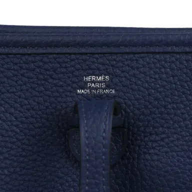 HERMÈS Hermes Evelyne TPM Bleu Saphir Clemence Palladium Hardware | Thumbnail 7 HERMÈS Hermes Evelyne TPM Bleu Saphir Clemence Palladium Hardware | Thumbnail 7