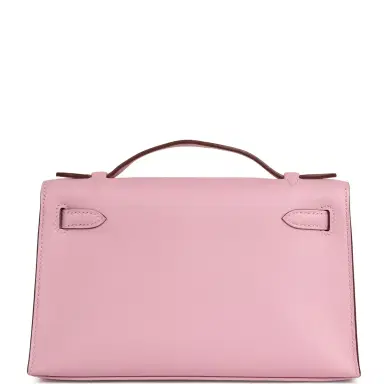 HERMÈS Hermes Kelly Pochette Mauve Sylvestre Swift Palladium Hardware | Thumbnail 4 HERMÈS Hermes Kelly Pochette Mauve Sylvestre Swift Palladium Hardware | Thumbnail 4