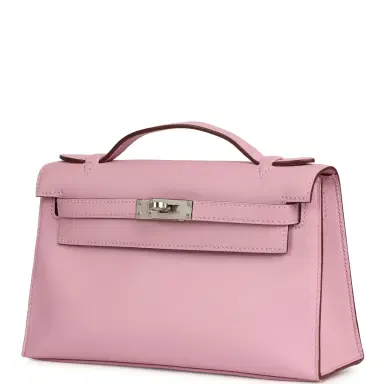 HERMÈS Hermes Kelly Pochette Mauve Sylvestre Swift Palladium Hardware | Thumbnail 5 HERMÈS Hermes Kelly Pochette Mauve Sylvestre Swift Palladium Hardware | Thumbnail 5