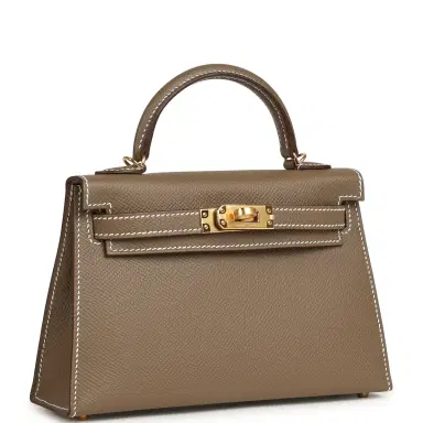 HERMÈS Hermes Kelly Sellier 20 Etoupe Epsom Gold Hardware | Thumbnail 2 HERMÈS Hermes Kelly Sellier 20 Etoupe Epsom Gold Hardware | Thumbnail 2