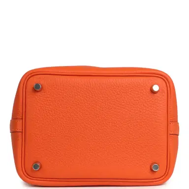 HERMÈS Hermes Picotin Lock 18 Tangerine Clemence Palladium Hardware | Thumbnail 6 HERMÈS Hermes Picotin Lock 18 Tangerine Clemence Palladium Hardware | Thumbnail 6