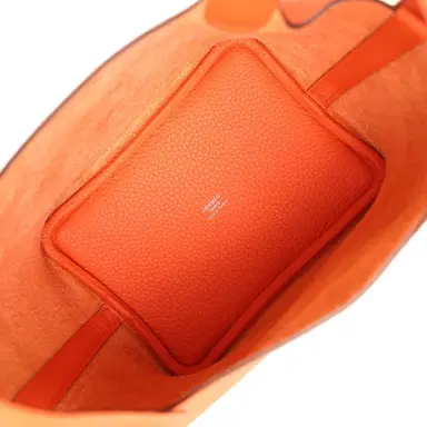 HERMÈS Hermes Picotin Lock 18 Tangerine Clemence Palladium Hardware | Thumbnail 8 HERMÈS Hermes Picotin Lock 18 Tangerine Clemence Palladium Hardware | Thumbnail 8