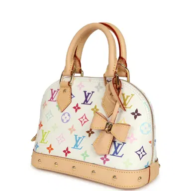 Louis Vuitton Louis Vuitton X Takashi Murakami Alma NM BB White Multicolored Monogram Gold Hardware | Thumbnail 5 Louis Vuitton Louis Vuitton X Takashi Murakami Alma NM BB White Multicolored Monogram Gold Hardware | Thumbnail 5