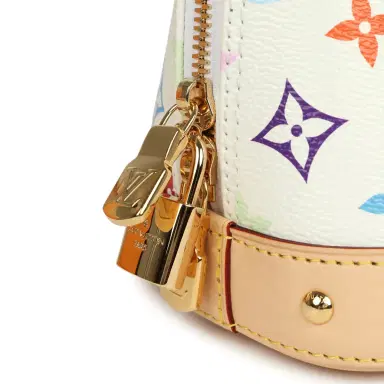 Louis Vuitton Louis Vuitton X Takashi Murakami Alma NM BB White Multicolored Monogram Gold Hardware | Thumbnail 7 Louis Vuitton Louis Vuitton X Takashi Murakami Alma NM BB White Multicolored Monogram Gold Hardware | Thumbnail 7
