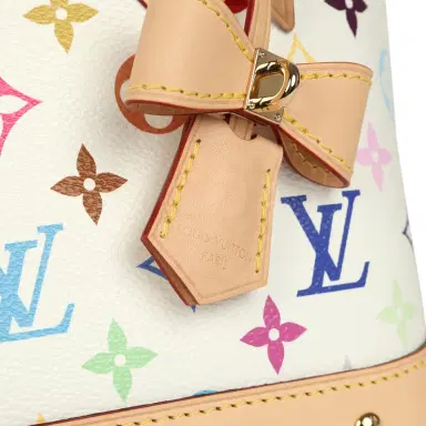 Louis Vuitton Louis Vuitton X Takashi Murakami Alma NM BB White Multicolored Monogram Gold Hardware | Thumbnail 8 Louis Vuitton Louis Vuitton X Takashi Murakami Alma NM BB White Multicolored Monogram Gold Hardware | Thumbnail 8