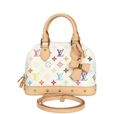 Louis Vuitton Louis Vuitton X Takashi Murakami Alma NM BB White Multicolored Monogram Gold Hardware | Thumbnail 1 Louis Vuitton Louis Vuitton X Takashi Murakami Alma NM BB White Multicolored Monogram Gold Hardware | Thumbnail 1