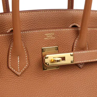 HERMÈS Pre-owned Hermes Birkin 30 Gold Togo Gold Hardware | Thumbnail 7 HERMÈS Pre-owned Hermes Birkin 30 Gold Togo Gold Hardware | Thumbnail 7