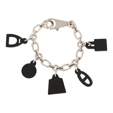 HERMÈS Pre-owned Hermes Olga Bag Charm Black Barenia Palladium Hardware | Thumbnail 2 HERMÈS Pre-owned Hermes Olga Bag Charm Black Barenia Palladium Hardware | Thumbnail 2