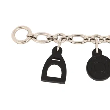 HERMÈS Pre-owned Hermes Olga Bag Charm Black Barenia Palladium Hardware | Thumbnail 3 HERMÈS Pre-owned Hermes Olga Bag Charm Black Barenia Palladium Hardware | Thumbnail 3
