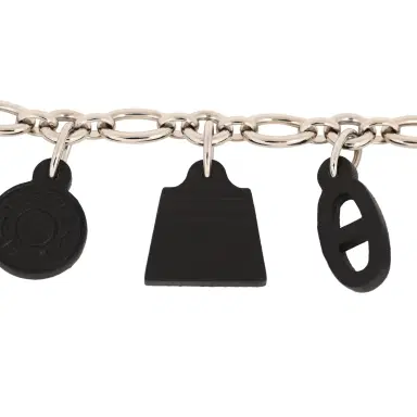 HERMÈS Pre-owned Hermes Olga Bag Charm Black Barenia Palladium Hardware | Thumbnail 5 HERMÈS Pre-owned Hermes Olga Bag Charm Black Barenia Palladium Hardware | Thumbnail 5