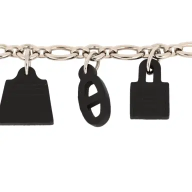 HERMÈS Pre-owned Hermes Olga Bag Charm Black Barenia Palladium Hardware | Thumbnail 6 HERMÈS Pre-owned Hermes Olga Bag Charm Black Barenia Palladium Hardware | Thumbnail 6