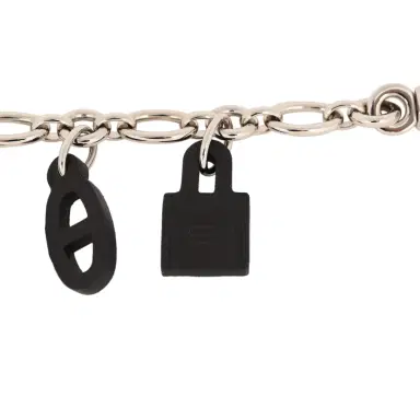 HERMÈS Pre-owned Hermes Olga Bag Charm Black Barenia Palladium Hardware | Thumbnail 7 HERMÈS Pre-owned Hermes Olga Bag Charm Black Barenia Palladium Hardware | Thumbnail 7