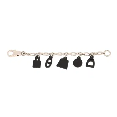 HERMÈS Pre-owned Hermes Olga Bag Charm Black Barenia Palladium Hardware | Thumbnail 9 HERMÈS Pre-owned Hermes Olga Bag Charm Black Barenia Palladium Hardware | Thumbnail 9