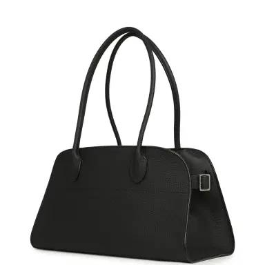 The Row The Row Soft Margaux Shoulder 12 Bag Black Calfskin Silver Hardware | Thumbnail 5 The Row The Row Soft Margaux Shoulder 12 Bag Black Calfskin Silver Hardware | Thumbnail 5