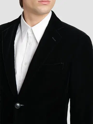 Giorgio Armani Men's Velvet Single-Breasted Velvet Dinner Jacket - Black Beauty - Size 48 | Thumbnail 6 Giorgio Armani Men's Velvet Single-Breasted Velvet Dinner Jacket - Black Beauty - Size 48 | Thumbnail 6