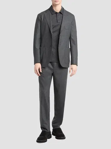 Giorgio Armani Men's Stretch Cashmere Pants - Raven | Thumbnail 2 Giorgio Armani Men's Stretch Cashmere Pants - Raven | Thumbnail 2