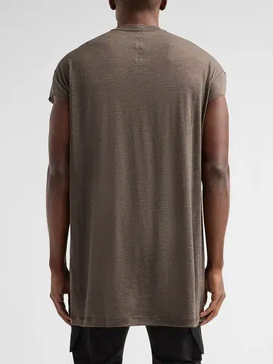 Rick Owens Men's Jumbo Wool-Silk Crewneck T-Shirt - Dark Dust | Thumbnail 3 Rick Owens Men's Jumbo Wool-Silk Crewneck T-Shirt - Dark Dust | Thumbnail 3