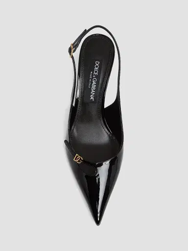 Dolce & Gabbana Women's Vernice 90MM Leather Stiletto Slingback Pumps - Nero | Thumbnail 4 Dolce & Gabbana Women's Vernice 90MM Leather Stiletto Slingback Pumps - Nero | Thumbnail 4