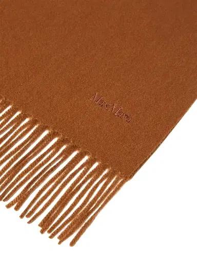 Max Mara Women's Cashmere Logo Stole - Tobacco | Thumbnail 2 Max Mara Women's Cashmere Logo Stole - Tobacco | Thumbnail 2