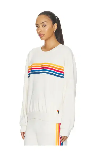Aviator Nation 5 Stripe Crew Relaxed Sweatshirt | Thumbnail 2 Aviator Nation 5 Stripe Crew Relaxed Sweatshirt | Thumbnail 2