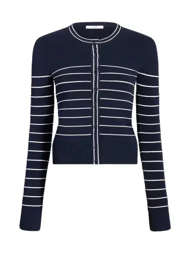 Adam Lippes Faye Striped Cardigan | Thumbnail 1 Adam Lippes Faye Striped Cardigan | Thumbnail 1