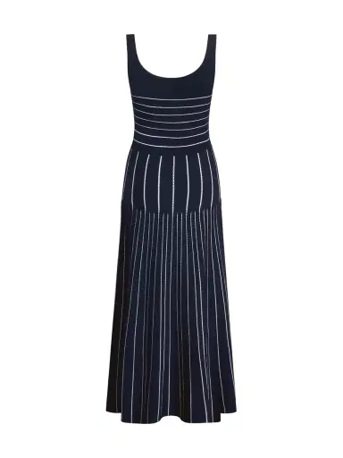 Adam Lippes Gemma Striped Knit Midi Dress | Thumbnail 2 Adam Lippes Gemma Striped Knit Midi Dress | Thumbnail 2