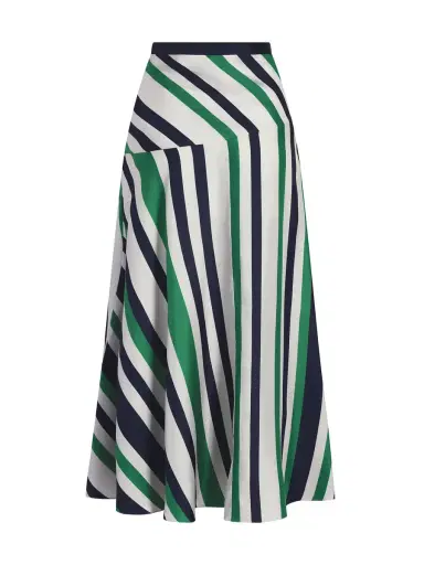 Adam Lippes Thea Striped Silk Midi Skirt | Thumbnail 2 Adam Lippes Thea Striped Silk Midi Skirt | Thumbnail 2