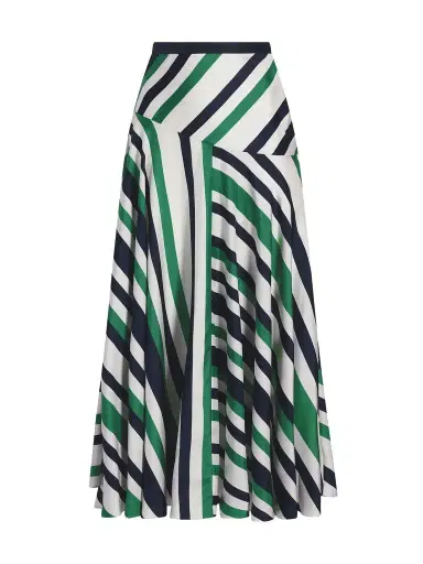 Adam Lippes Thea Striped Silk Midi Skirt | Thumbnail 1 Adam Lippes Thea Striped Silk Midi Skirt | Thumbnail 1