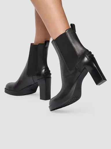 Tod's Women's 80MM Leather Chelsea Boots - Nero | Thumbnail 2 Tod's Women's 80MM Leather Chelsea Boots - Nero | Thumbnail 2