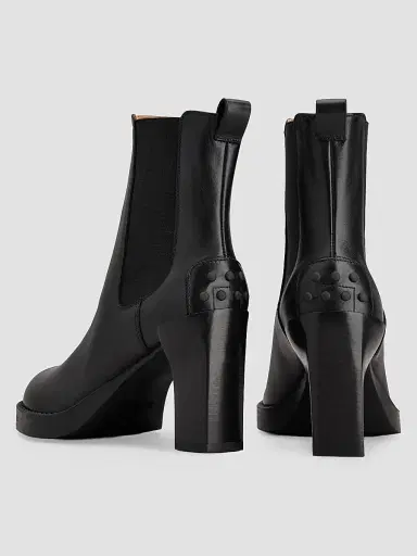 Tod's Women's 80MM Leather Chelsea Boots - Nero | Thumbnail 3 Tod's Women's 80MM Leather Chelsea Boots - Nero | Thumbnail 3